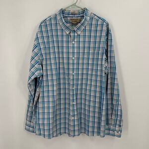 Duluth Trading Co. 2XL Plaid Shirt Wrinklefighter Untucked Relaxed Fit Mens